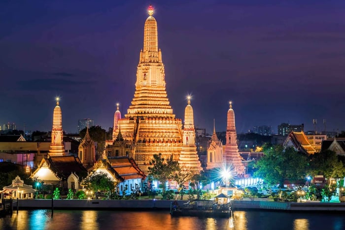 Bangkok: Evening Tour with Wat Arun, Wat Pho & Tuk Tuk Ride