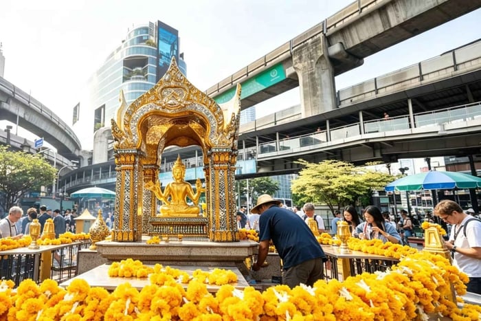 Sanctuaire d'Erawan : dieux de Bangkok et légendes hindoues