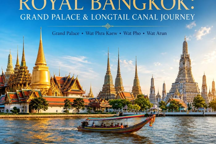 Grand Palace och dold kanaltur i Bangkok med longtail-båt