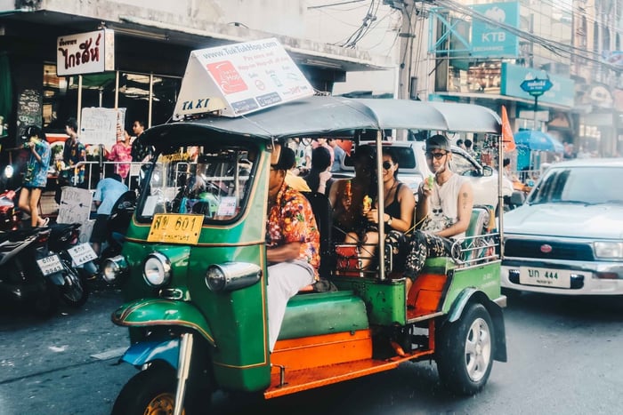Songkran Water Splash on Private Tuk Tuk