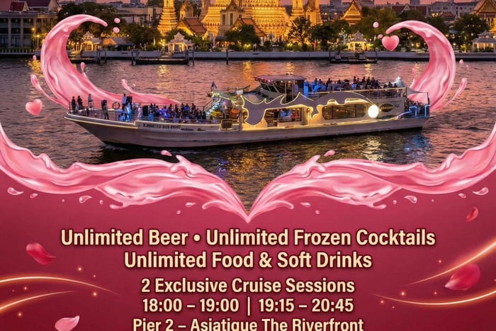 Paseo en barco con cena Yodsiam con bufet, cerveza gratis y mesa en la parte superior