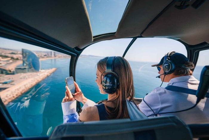 Barcelona: Helicopter, Boat Ride, and Old Town Walking Tour