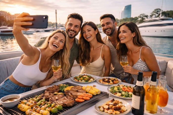 Luxury Boat BBQ Experience with Chef and Drinks