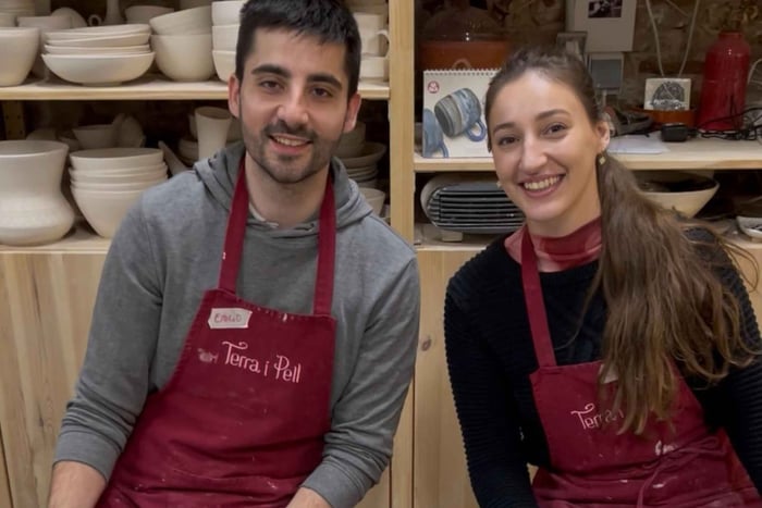 Barcellona: Laboratorio di tornio da vasaio in coppia