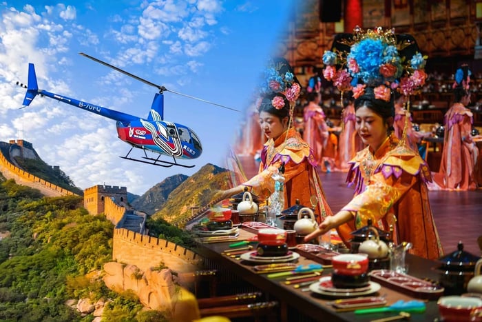 Great Wall Helicopter Tour, Hike, and Royal Dinner