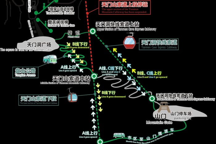 Zhangjiajie: Tianmen Mountain Day, Night Ticket & Guide Map