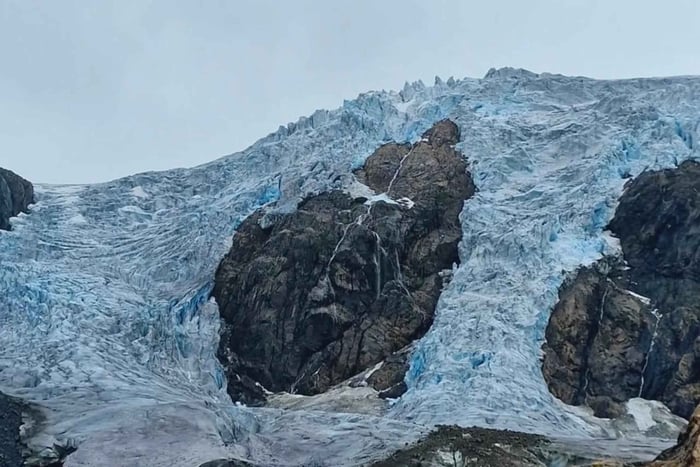 Buarbreen Glacier, Lake Bondhusvatnet, Hardanger, and Waterfalls.