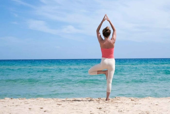 Outdoor Yoga Class at Plage de la Côte des Basques
