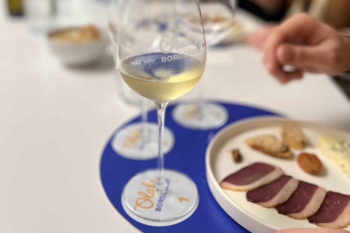 Taller de cata de vinos de Burdeos con maridaje de vinos y platos.