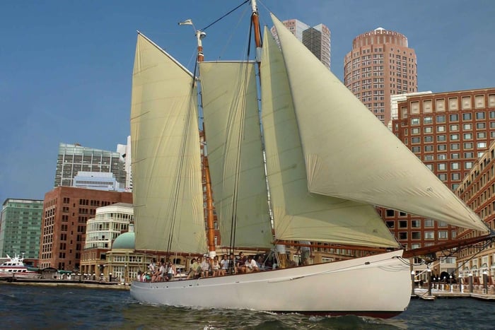 Boston: Harbor Champagne Sunset Sail från Rowes Wharf