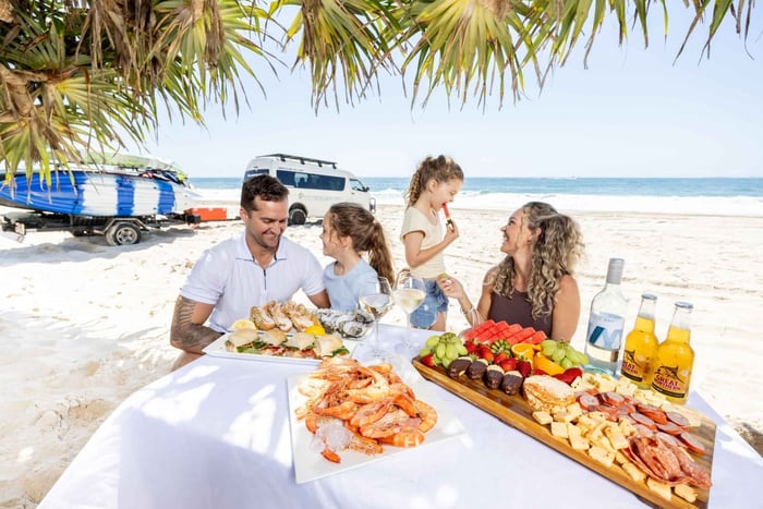 Bribie Island: Sea to Table 4WD, kajakki ja meren antimia sisältävä lounaskierros
