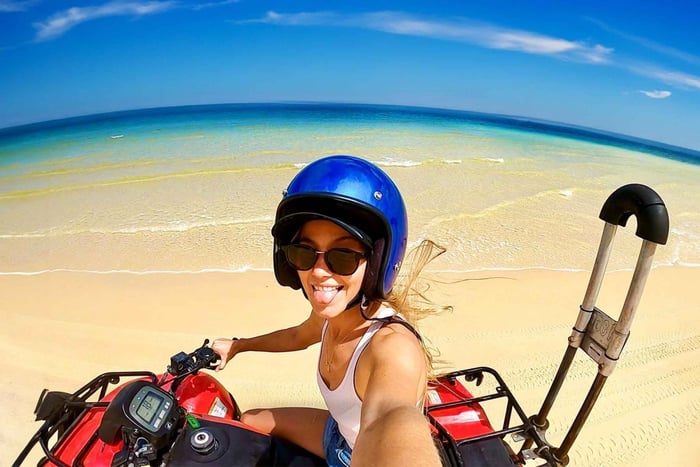 モートン島: タンガルーマ ATV クワッドバイクとイルカ観察