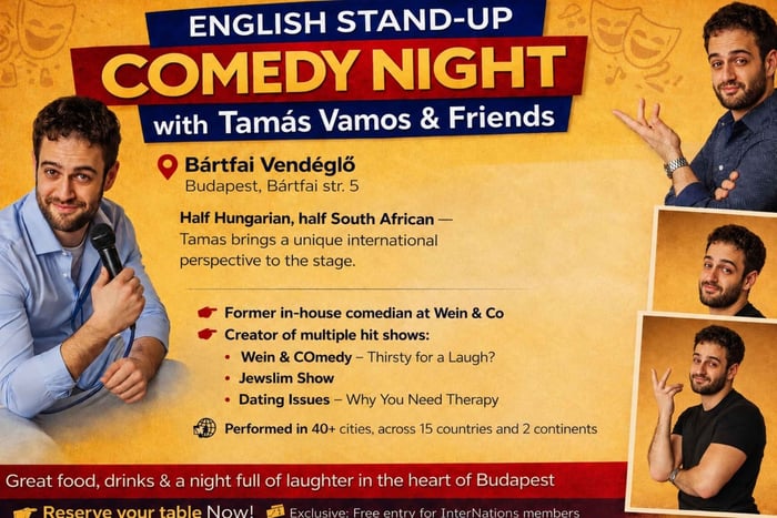 Englischer Stand-up-Comedy-Abend – Bártfai Vendéglő Budapest