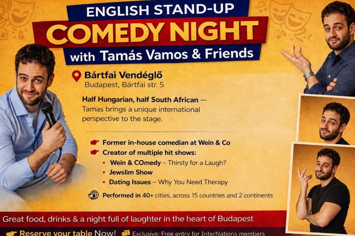 Engelsk standup-komikerkveld – Bártfai Vendéglő Budapest