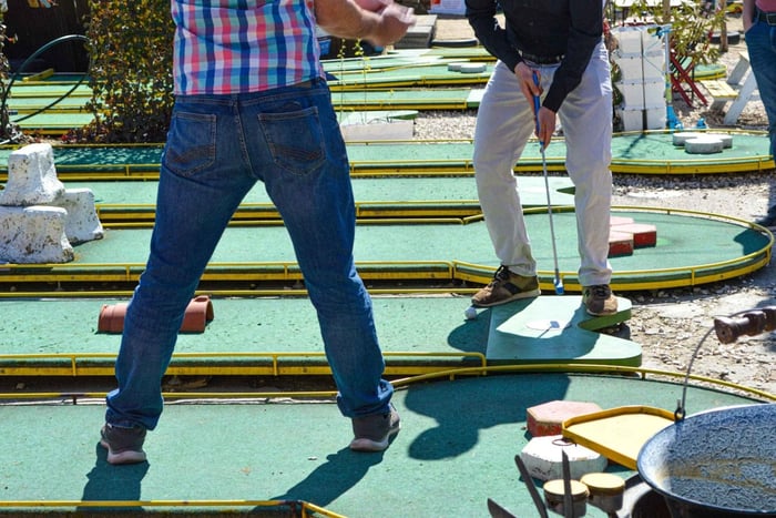 Miamor Minigolf Entry Ticket at Budapest’s scenic Római-part