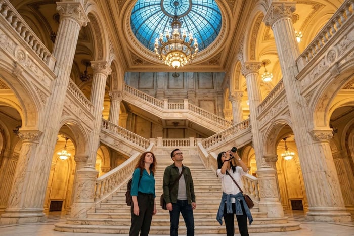 Bukarest: Parlamentsbygningen, Ceausescu og museumsomvisning i landsbymuseet