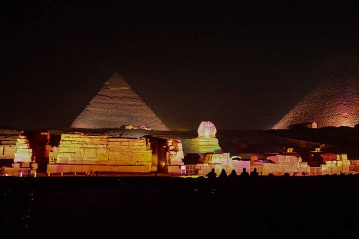 From Cairo: Giza Pyramids Tour with Light Show and Transfer