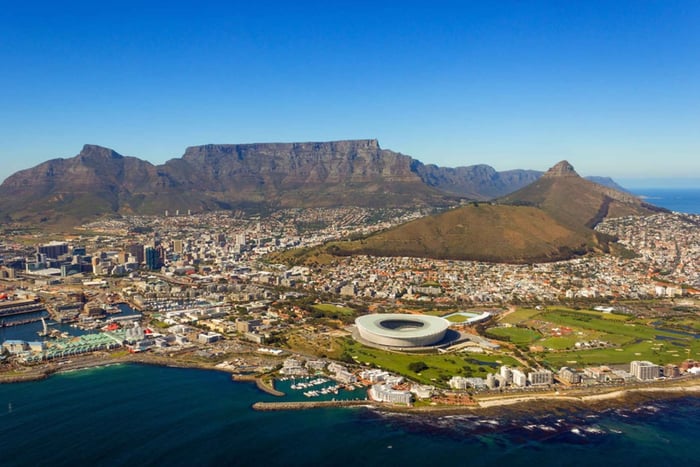 Table Mountain et Robben Island.