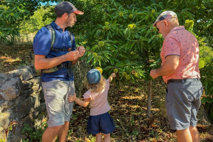 Kombinerad dag med vandring och kanot för familjer med guide i Ardèche