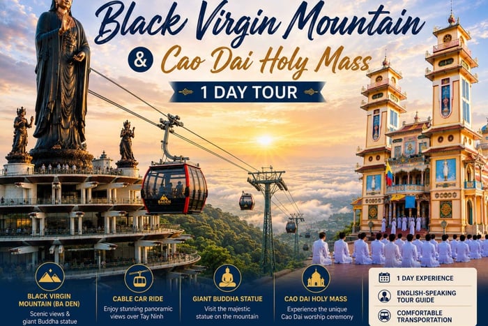 Desde Ciudad de Ho Chi Minh: montaña de la Virgen Negra con misa