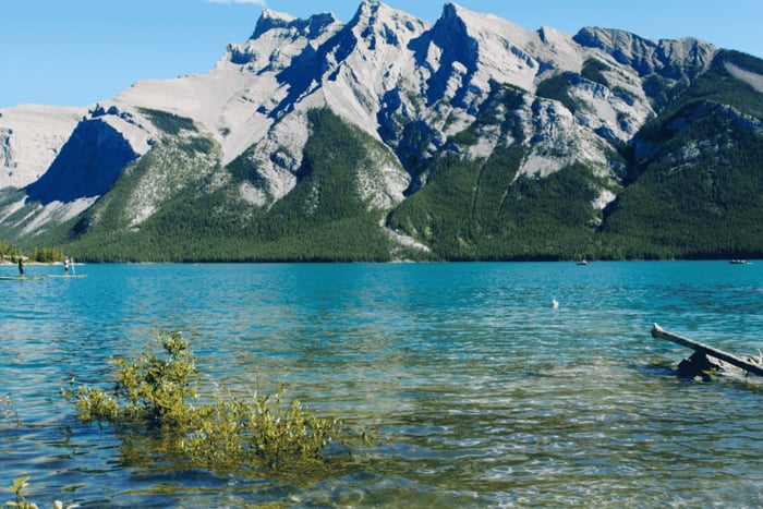 Gåtur ved solnedgang ved Lake Minnewanka og oplevelse ved Vermilion Lakes