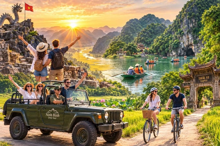 Ninh Bình: rit per Jeep bij zonsopgang, Mua-grot, Trang An en Tam Coc