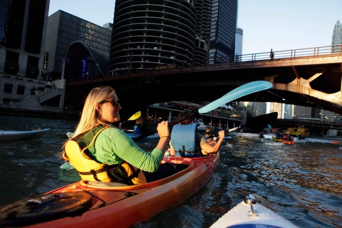 Chicago : location de kayaks pour 2 heures dans le centre-ville