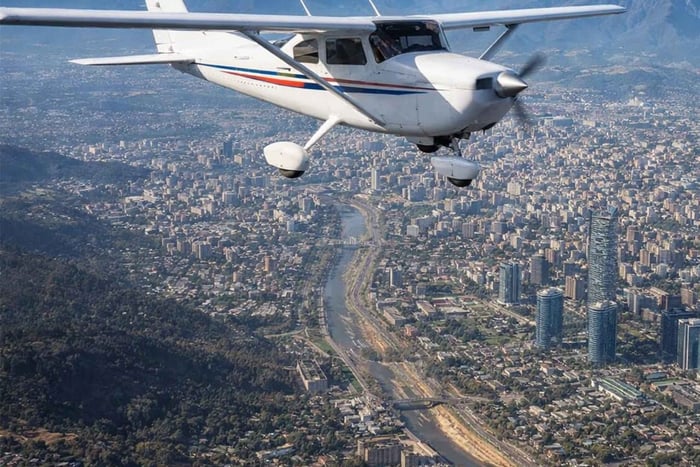 Afslappet panoramisk flyvetur over Santiago de Chile