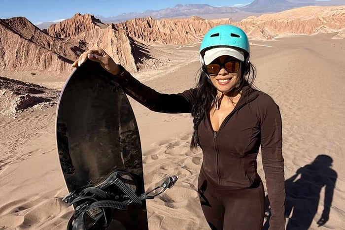 Sandboarden in San Pedro de Atacama, Chili