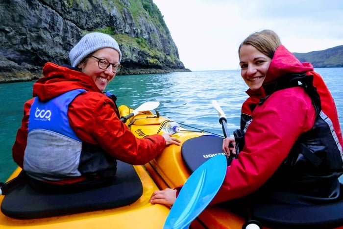 Akaroa: Guided Sunrise Sea Kayaking Tour