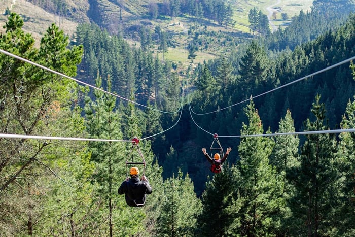 Upplevelse med Nya Zeelands längsta zipline