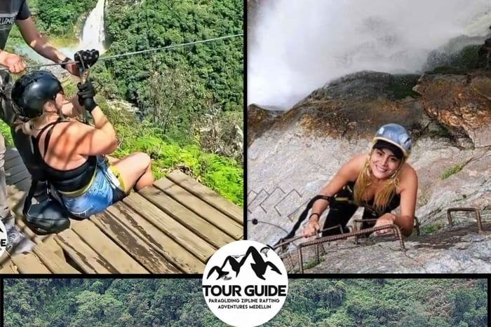 Medellín: Via Ferrata Climb Hammocks Waterfall Zipline Lunch