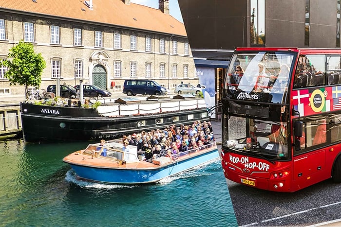 København: Hop på-/hop af-bus tur med mulighed for bådtur