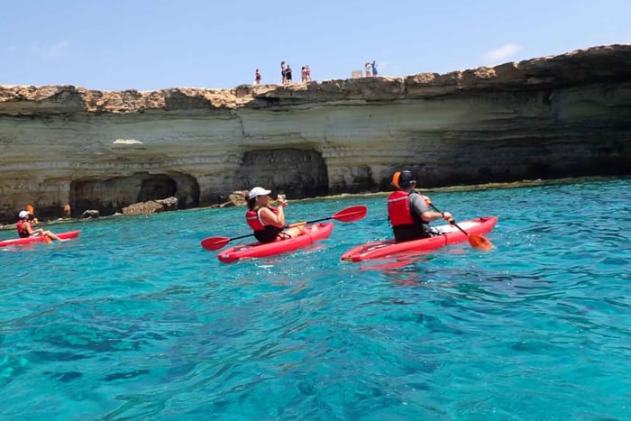 5-hour Cape Greco Caves kayaking + Snorkelling trip