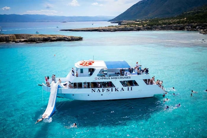BBQ Boat: Nafsika II Sunset BBQ, Waterslide & Swimming Trip