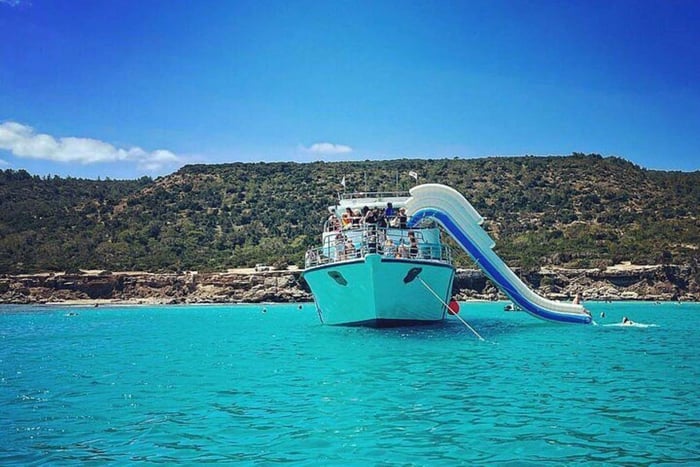 From Paphos: Akamas Blue Lagoon Cruise & Water Slide-Polish