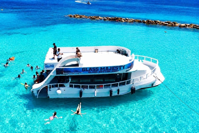 Paphos: Glass-Bottom Boat Cruise & fun slide Glass Majesty