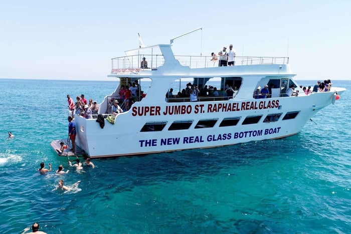 Paphos: Glass Bottom Boat Trip with Swimming or Snorkeling