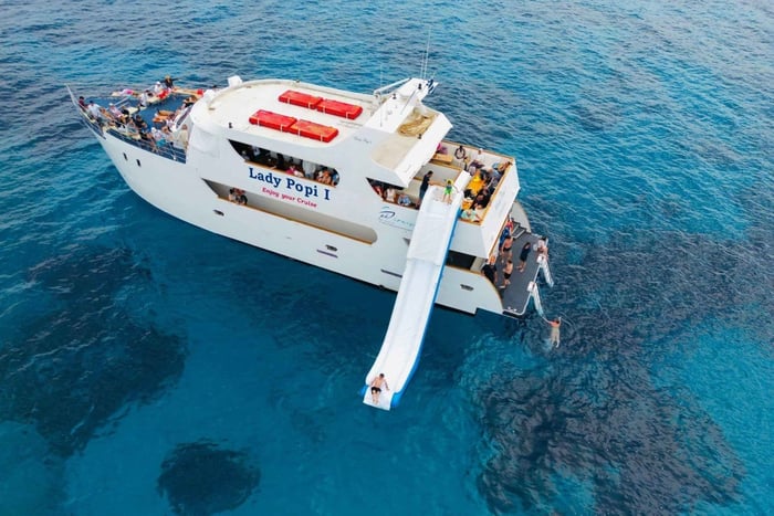 Protaras: LADY POPI Sea Cruise: Turtles, Caves & Water Slide