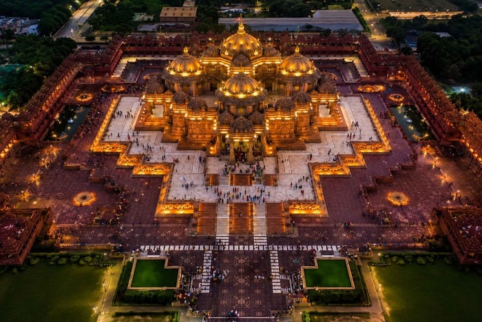 tour del tempio di Akshardham con spettacolo d'acqua