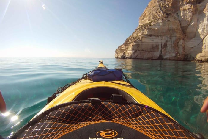 Cagliari : Tour exclusif en kayak en petit groupe à Devil's Saddle