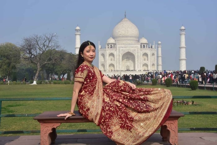 Vanuit Delhi/Agra: Taj Mahal-tour met sari-huurervaring