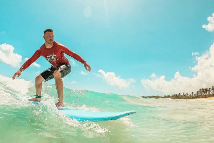 Punta Cana: En-till-en surflektion på Macao Beach