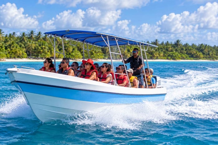 Vanuit Punta Cana: speedboottocht naar het eiland Saona + natuurlijk zwembad