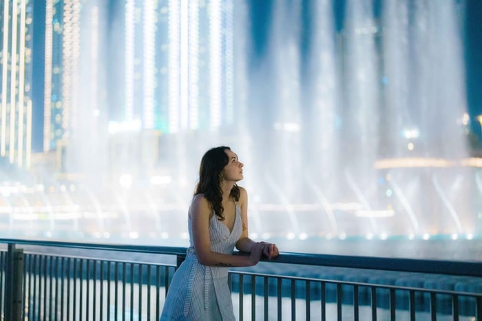 fotoshoot bij de Burj Khalifa, Dubai Mall en fonteinen