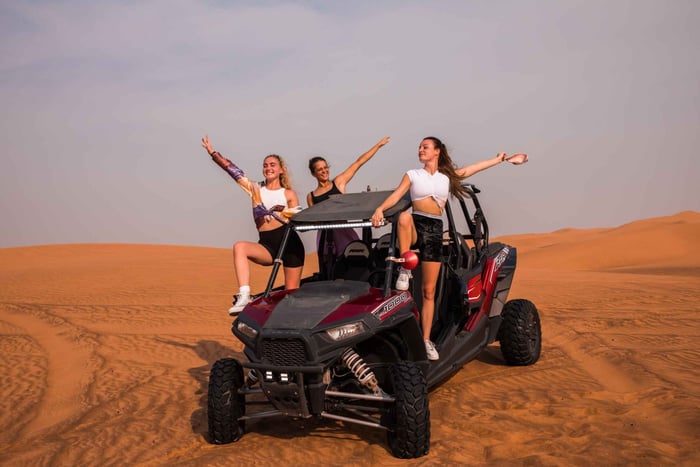 Dubai: Dune Buggy Desert Safari, Camel Ride & Sandboarding