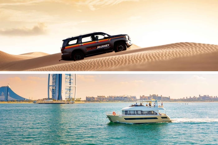 Dubai Marina Luxury Yacht Tour - Desert Safari in Red Dunes