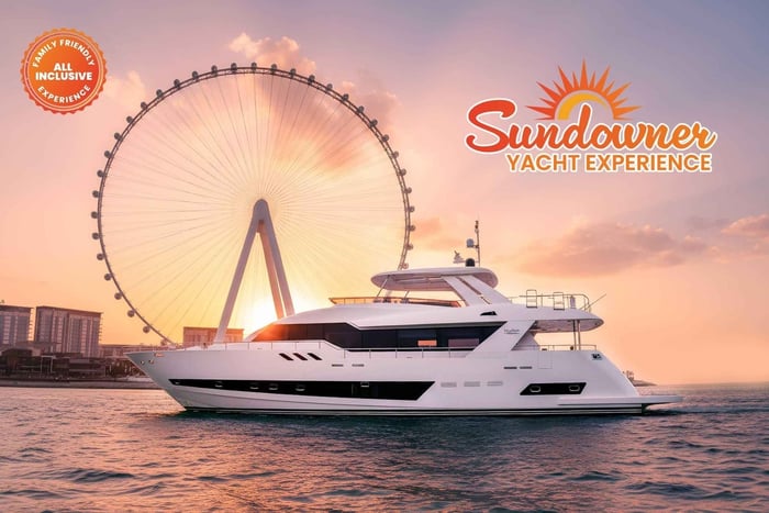Dubai: Sunset Mega Yacht Experience with DJ, Grill & Drinks