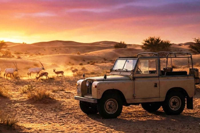 Hot air Balloon with Vintage Land rover & Breakfast