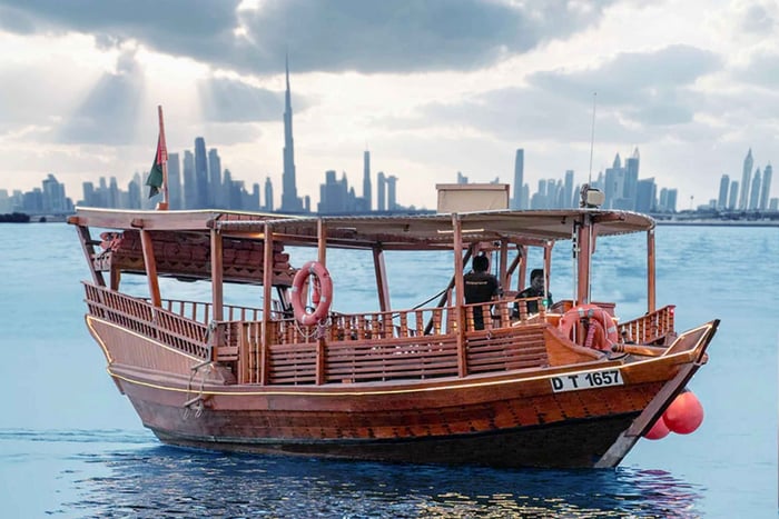 1-times Abrabådtur med solnedgang bag Burj Khalifa